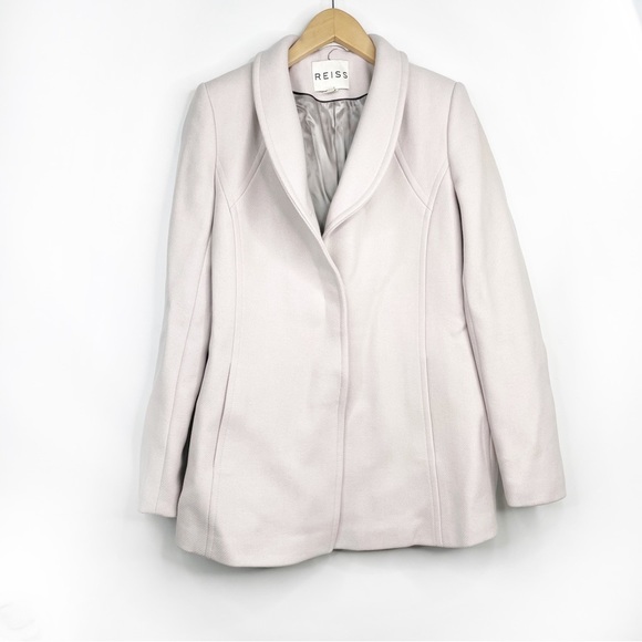 Reiss Lavender Button Wool Coat Jacket - Picture 1 of 5
